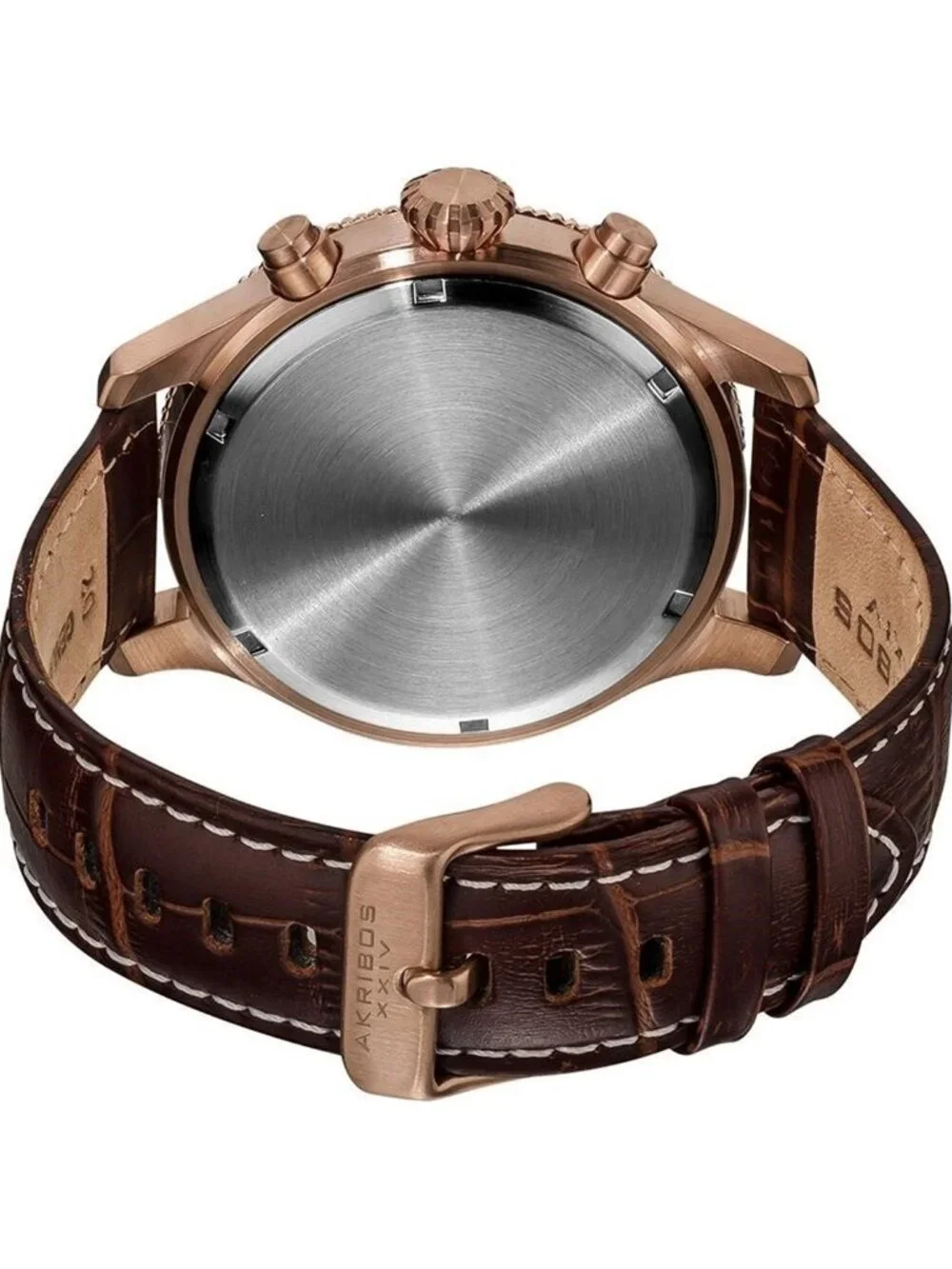 NWT Akribos XXIV Akribos Ultimate Chronograph Rose Gold-Tone Men's Watch